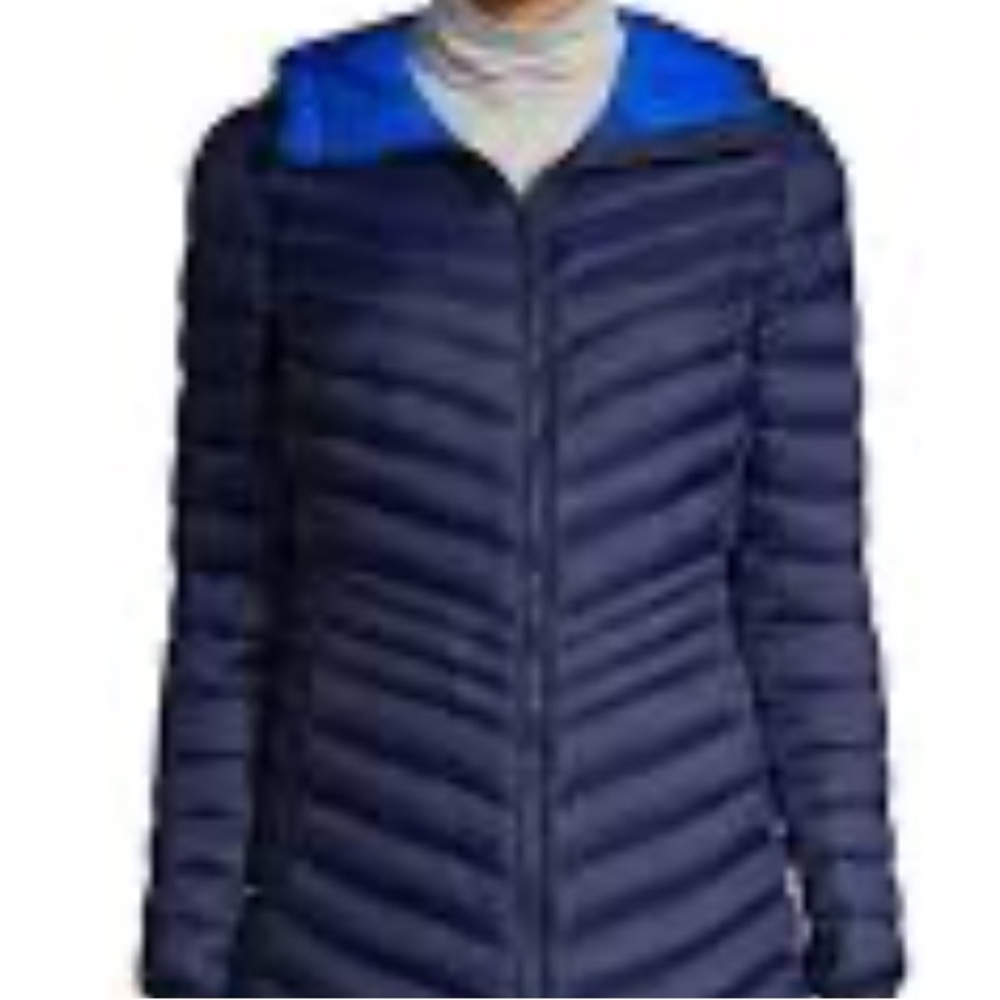 Lands’ End Ultralight Hooded Packable Long Down Coat Women’s Size Large Tall